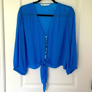 Zara blue blouse